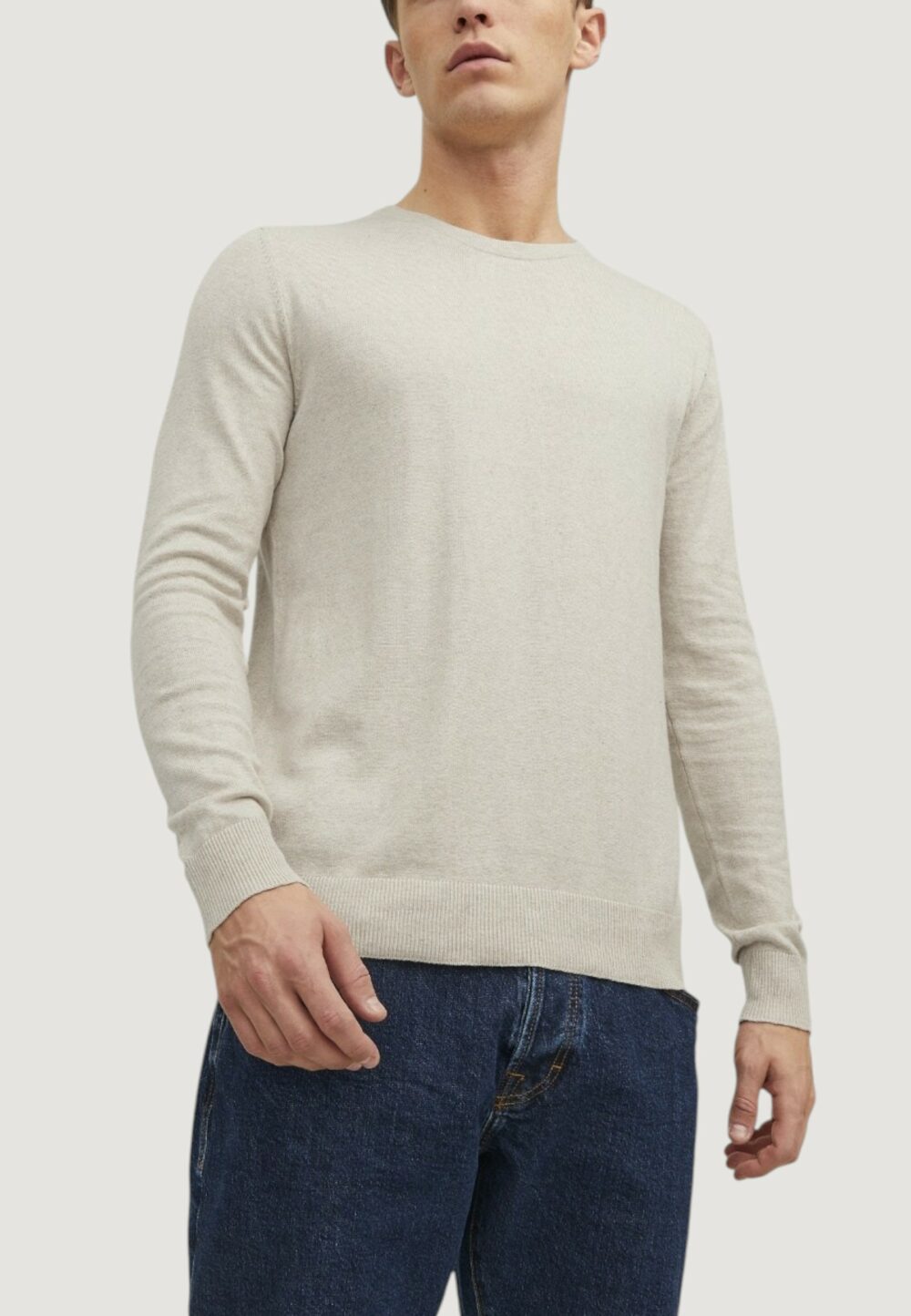 Maglia Jack Jones JJEEMIL KNIT CREW NECK NOOS Beige chiaro - Foto 1