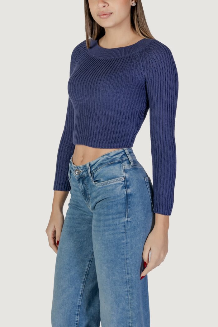 Maglia Jacqueline De Yong JDYLEMON L/S OFF SHOULDER PULLOVER KNT Blu Chiaro