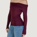 Maglia Jacqueline de Yong JDYFRANSISKA L/S OFFSHOULDER TOP JRS EXP Bordeaux - Foto 2