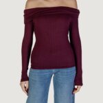 Maglia Jacqueline de Yong JDYFRANSISKA L/S OFFSHOULDER TOP JRS EXP Bordeaux - Foto 3