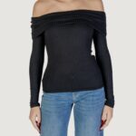 Maglia Jacqueline de Yong JDYFRANSISKA L/S OFFSHOULDER TOP JRS EXP Nero - Foto 1