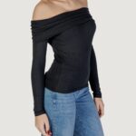 Maglia Jacqueline de Yong JDYFRANSISKA L/S OFFSHOULDER TOP JRS EXP Nero - Foto 3