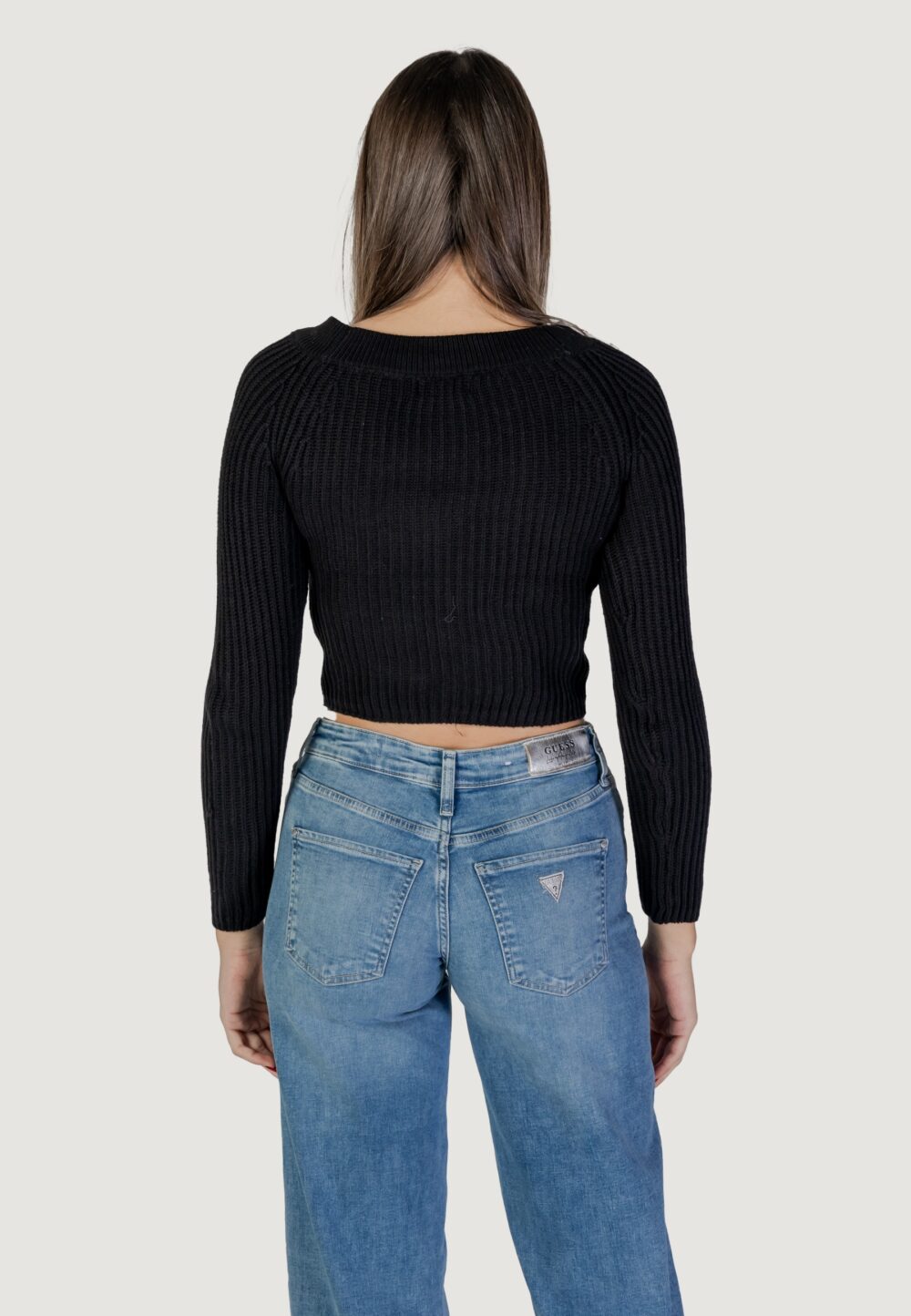 Maglia Jacqueline de Yong JDYLEMON L/S OFF SHOULDER PULLOVER KNT Nero - Foto 4