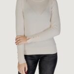 Maglia Jacqueline de Yong Jdymalou L/S O-Neck Button Knt Panna - Foto 1