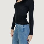 Maglia Vila Clothes VINELLY L/S NECK DETAIL KNIT TOP/PB Nero - Foto 2