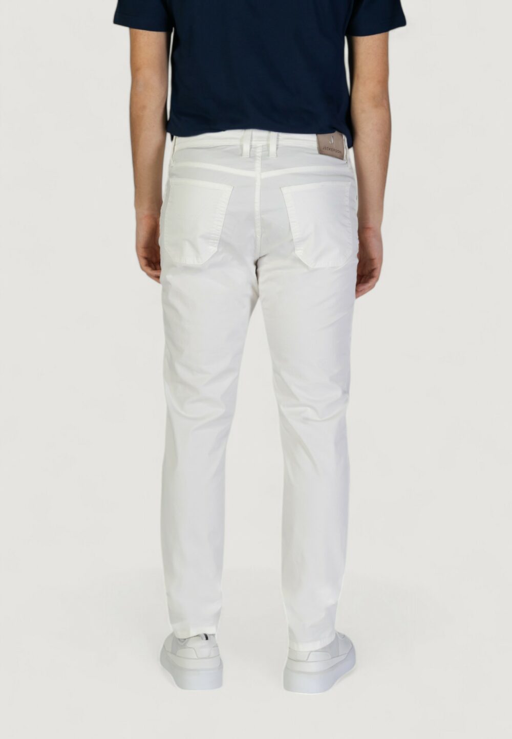 Pantaloni slim Jeckerson JOHN 5 TASCHE TOPPA Bianco - Foto 4