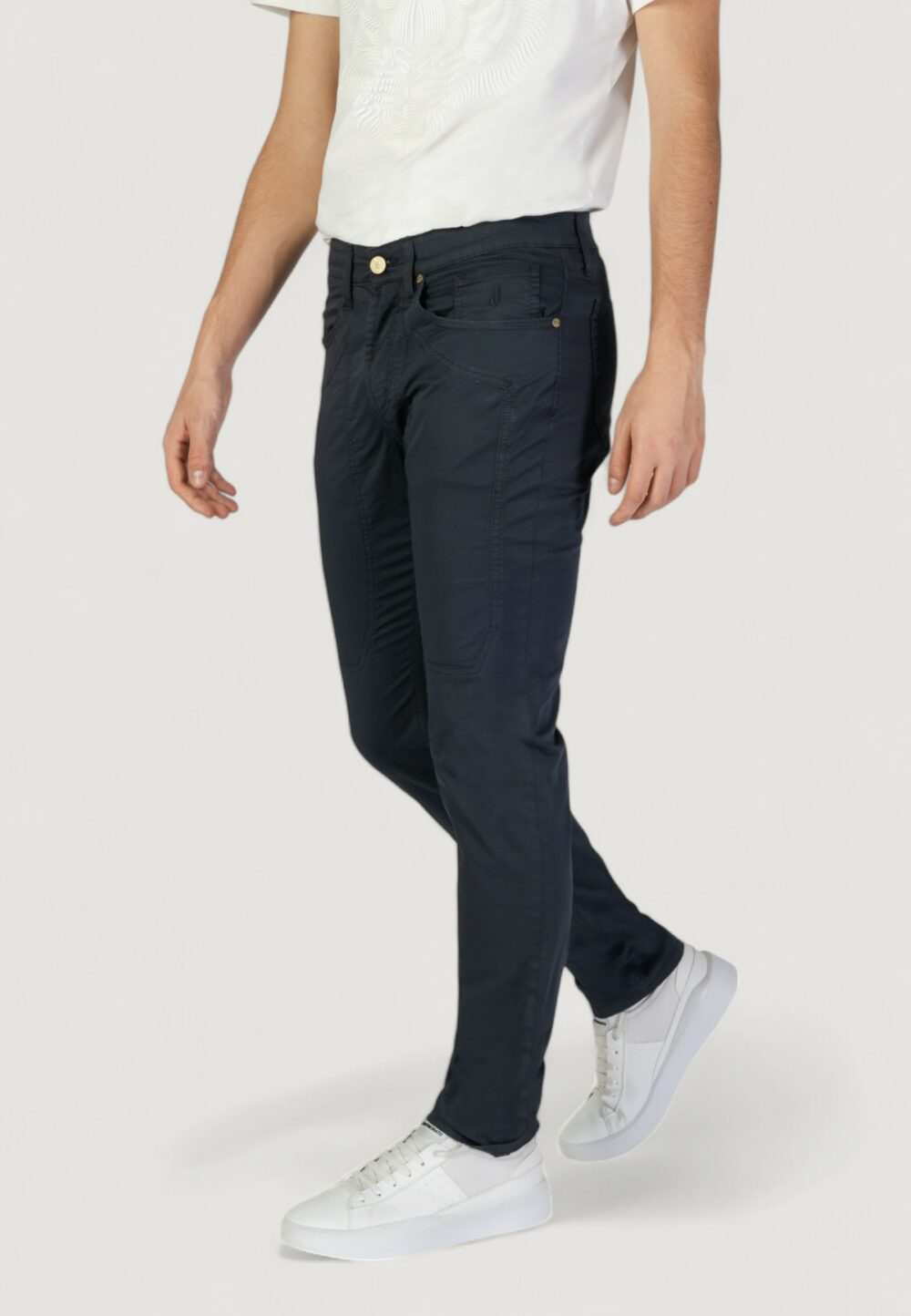 Pantaloni slim Jeckerson JOHN 5 TASCHE TOPPA Blue scuro - Foto 2