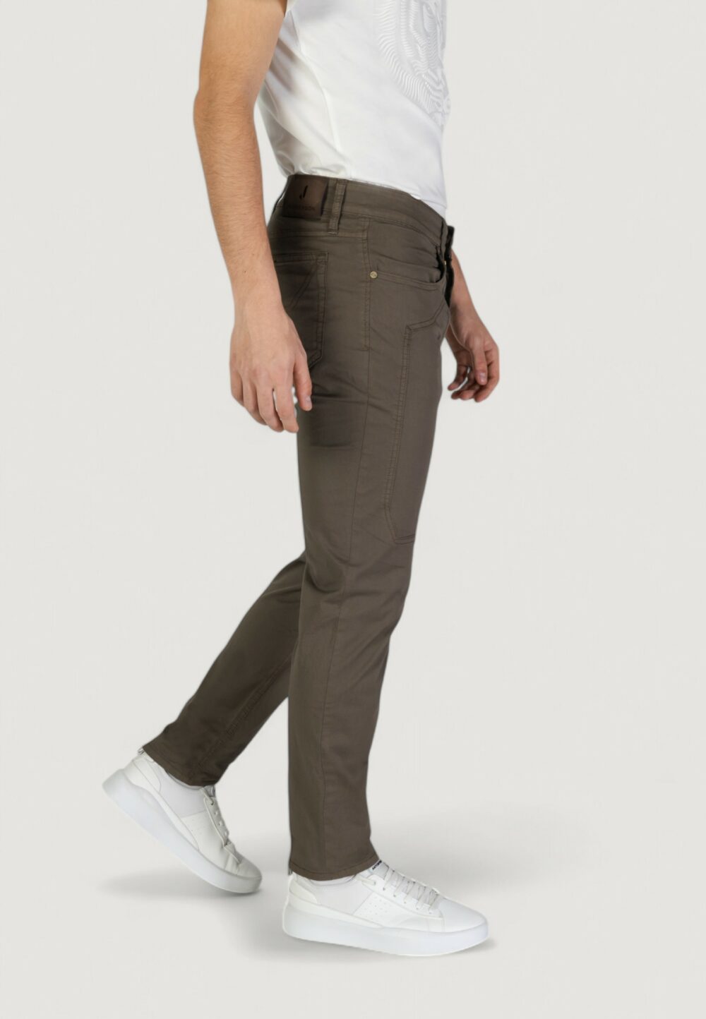 Pantaloni slim Jeckerson JOHN 5 TASCHE TOPPA Cioccolato - Foto 4