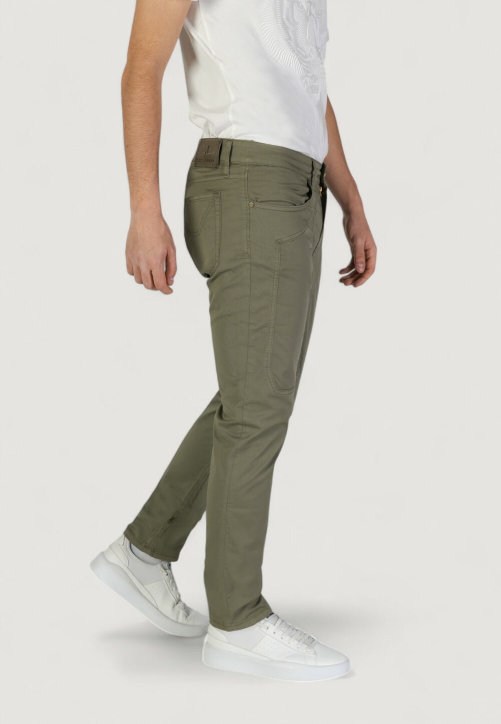 Pantaloni slim Jeckerson JOHN 5 TASCHE TOPPA VERDE SALVIA - Foto 3