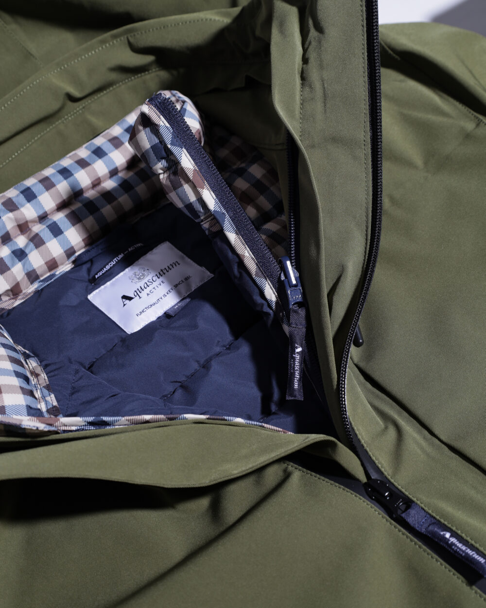 Parka Aquascutum HYDRO 3-WAY ACTIVE CLUB CHECK PARKA Verde Oliva - Foto 3