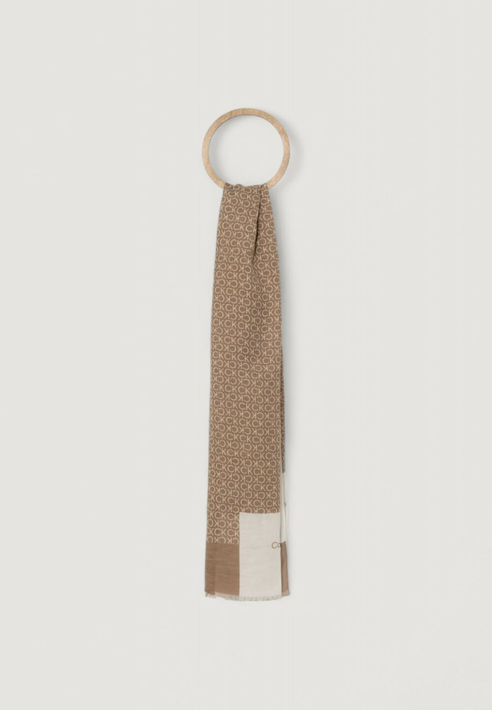 Pashmina Calvin Klein GEO MINIMAL LOGO LINEN STOLE Beige - Foto 2