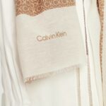 Pashmina Calvin Klein GEO MINIMAL LOGO LINEN STOLE Beige - Foto 4