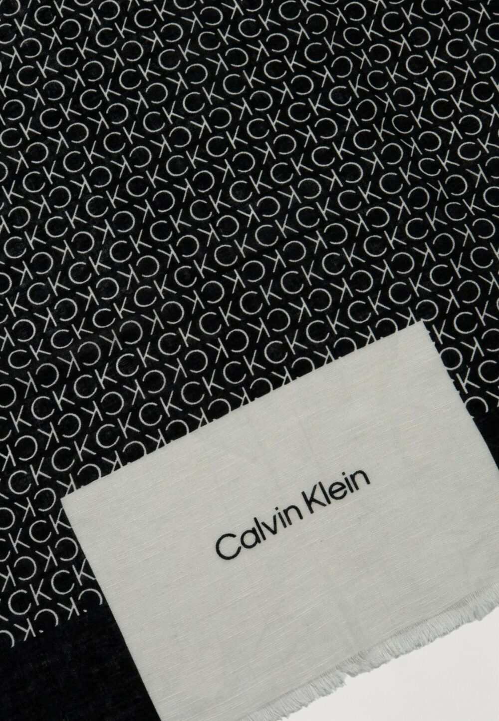 Pashmina Calvin Klein GEO MINIMAL LOGO LINEN STOLE Nero - Foto 3