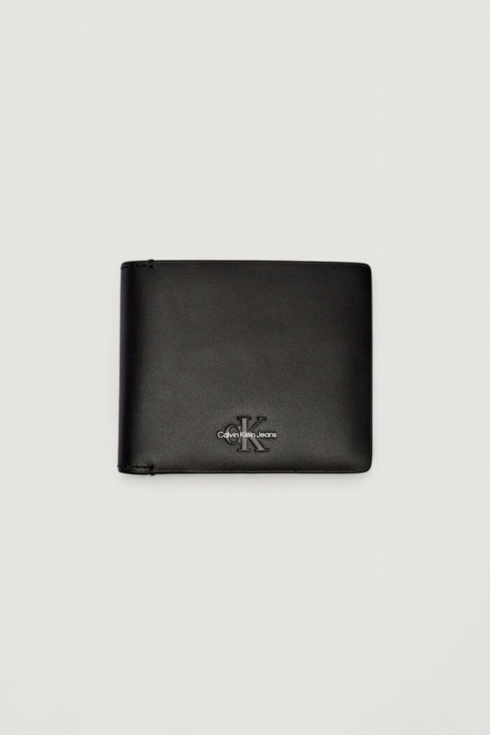 Portafoglio con portamonete Calvin Klein MONOGRAM SOFT BIFOLD W/COIN Nero