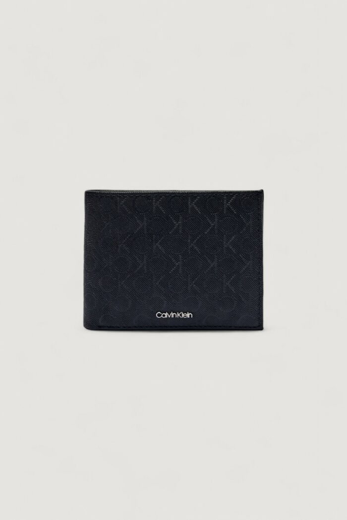 Portafoglio con portamonete Calvin Klein CK MUST MONO BIFOLD 5CC W/COI Nero