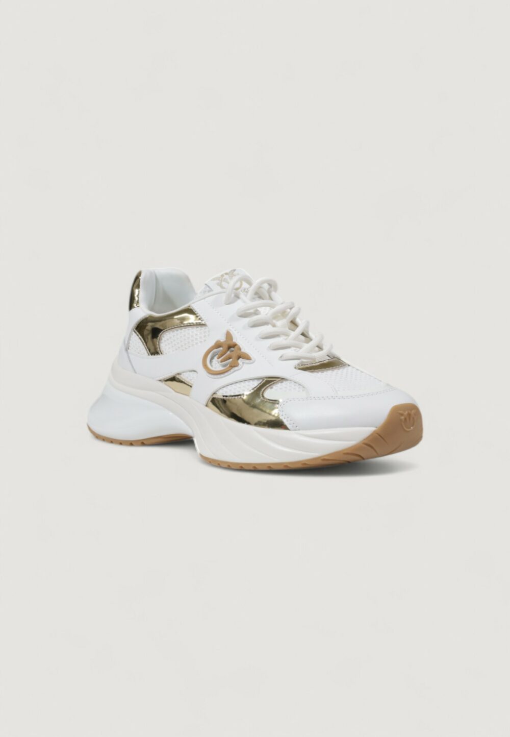 Sneakers Pinko ARIEL 15 - SPREADING/MESH/MIRROR Bianco - Oro - Foto 2