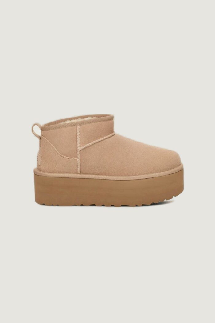 Stivali Ugg CLASSIC ULTRA MINI PLATFORM Beige chiaro