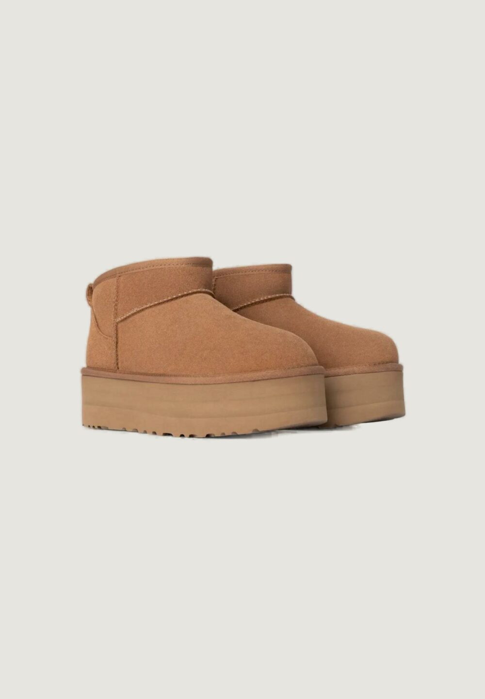 Stivali UGG CLASSIC ULTRA MINI PLATFORM Beige scuro - Foto 5