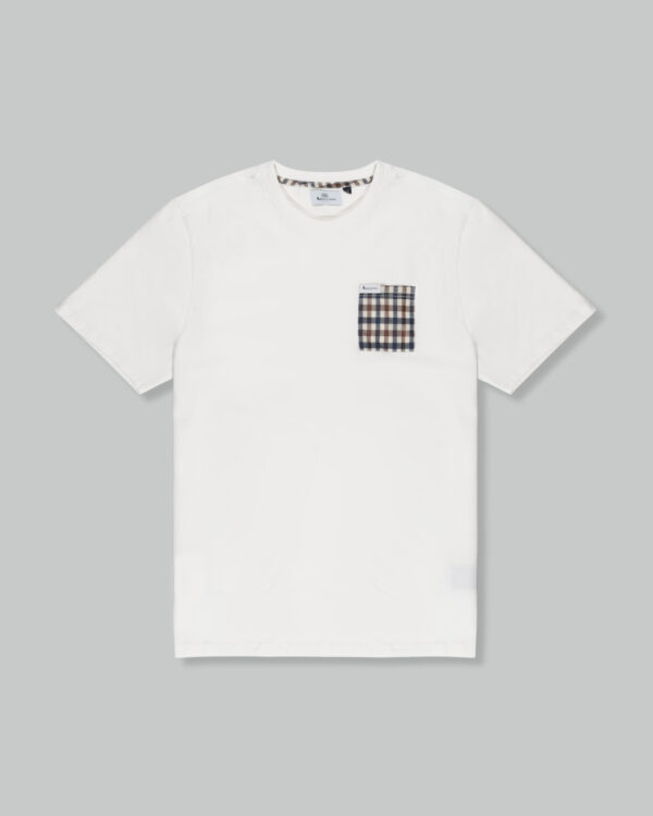 T-shirt Aquascutum ACTIVE CLUB CHECK POCKET T-SHIRT Bianco - Foto 1