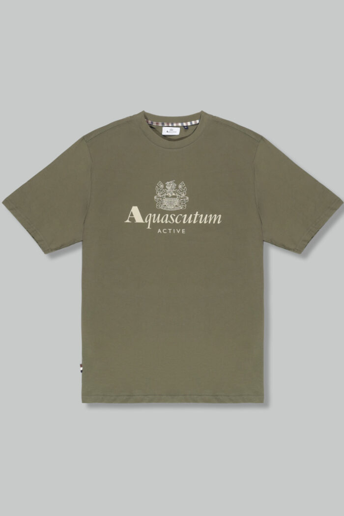 T-shirt Aquascutum ACTIVE BIG LOGO T-SHIRT Verde Oliva