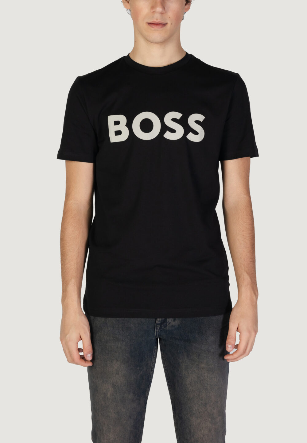 T-shirt Boss THINKING 1 Nero - Grigio - Foto 1