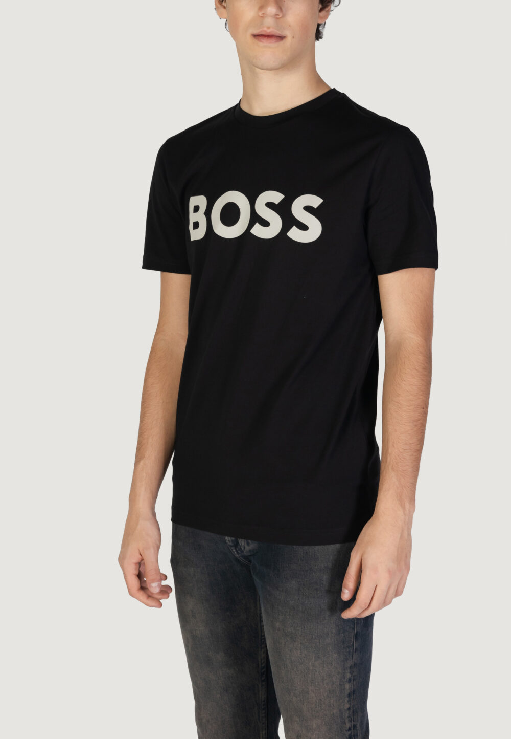 T-shirt Boss THINKING 1 Nero - Grigio - Foto 2