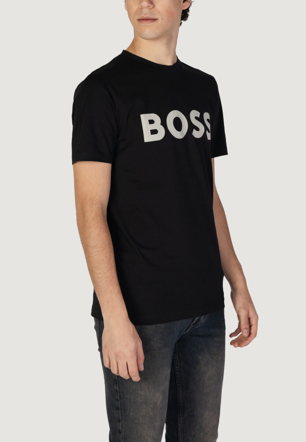 T-shirt Boss THINKING 1 Nero - Grigio - Foto 4