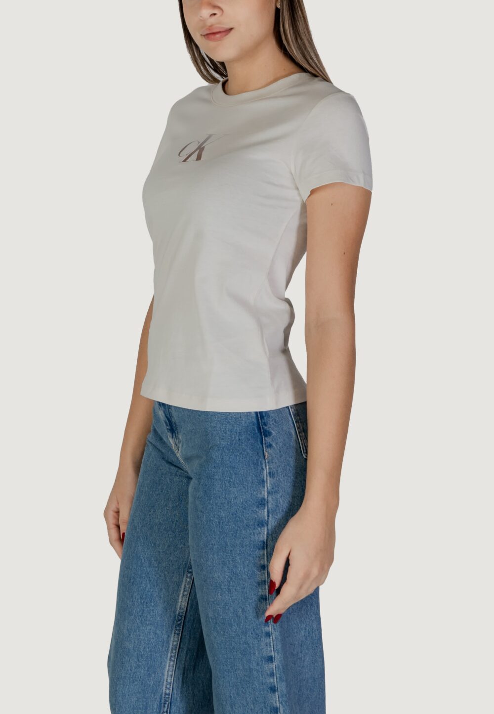 T-shirt Calvin Klein Jeans GRADIENT CK TEE Beige - Foto 2