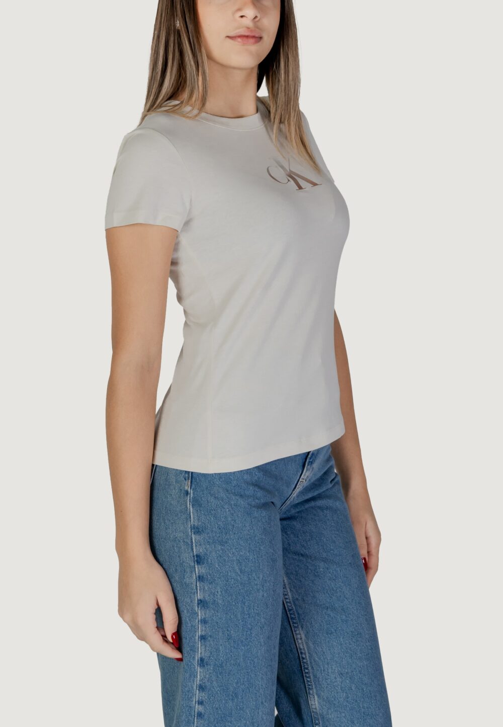 T-shirt Calvin Klein Jeans GRADIENT CK TEE Beige - Foto 3