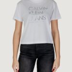 T-shirt Calvin Klein Jeans EMBROIDERED INSTITUTIONAL Bianco - Foto 1