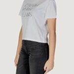 T-shirt Calvin Klein Jeans EMBROIDERED INSTITUTIONAL Bianco - Foto 2