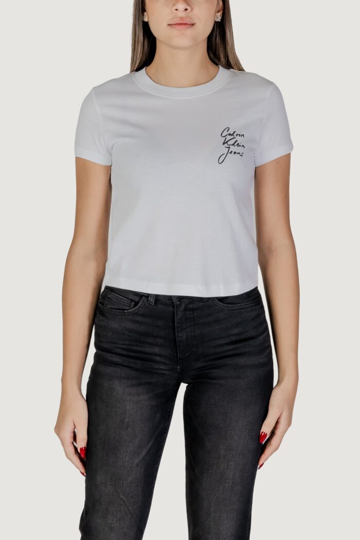 T-shirt Calvin Klein SCRIPT INSTITUTIONAL Bianco