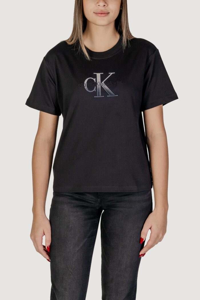 T-shirt Calvin Klein EMBROIDERED MONOLOGO Nero