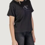 T-shirt Calvin Klein Jeans EMBROIDERED MONOLOGO Nero - Foto 3