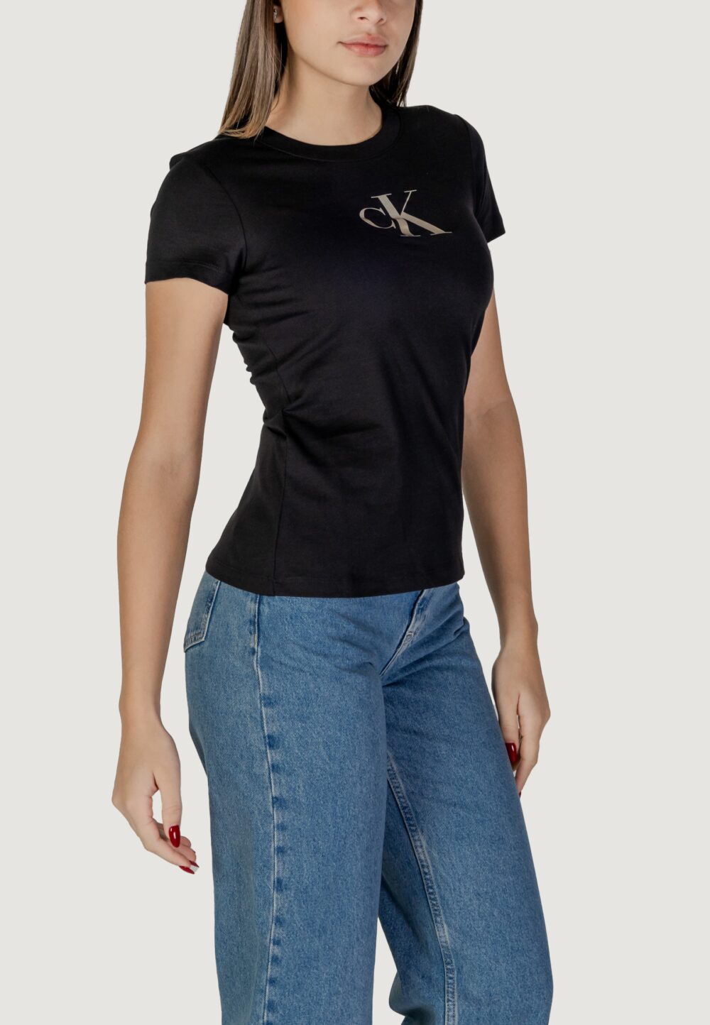 T-shirt Calvin Klein Jeans GRADIENT CK TEE Nero - Foto 3