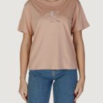 T-shirt Calvin Klein Jeans EMBROIDERED MONOLOGO Rosa Antico - Foto 1