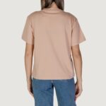 T-shirt Calvin Klein Jeans EMBROIDERED MONOLOGO Rosa Antico - Foto 4