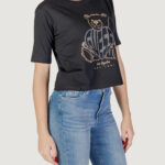 T-shirt Guess Active RHINESTONE BEAR BOXY Nero - Foto 3