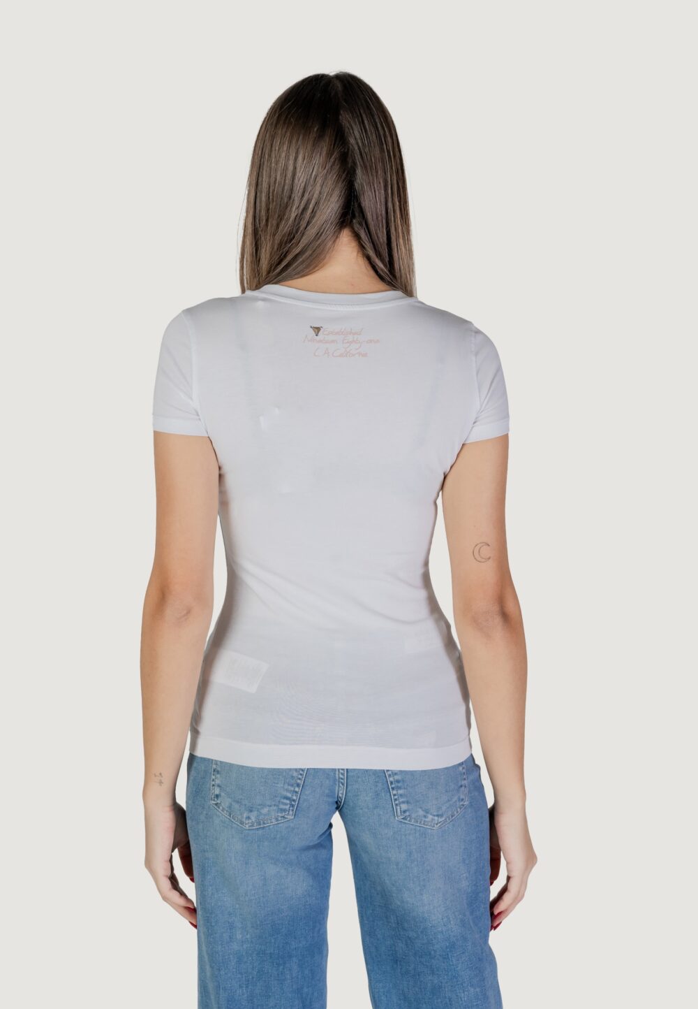 T-shirt Guess SS CN CHEETA LOGO Bianco - Foto 3