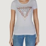 T-shirt Guess SS CN CHEETA LOGO Bianco - Foto 4