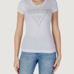 T-shirt Guess SS CN SHINY TRIANGLE Bianco - Foto 1