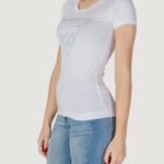 T-shirt Guess SS CN SHINY TRIANGLE Bianco - Foto 2