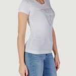 T-shirt Guess SS CN SHINY TRIANGLE Bianco - Foto 3