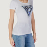 T-shirt Guess SS CN TRIANGLE FLOWER Bianco - Foto 3