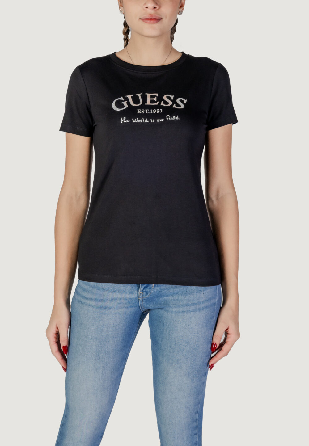 T-shirt Guess MARGOT SS Nero - Foto 1