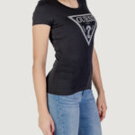 T-shirt Guess SS CN SHINY TRIANGLE Nero - Foto 3