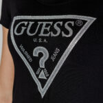 T-shirt Guess SS CN SHINY TRIANGLE Nero - Foto 4