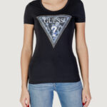 T-shirt Guess SS CN TRIANGLE FLOWER Nero - Foto 1