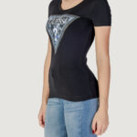 T-shirt Guess SS CN TRIANGLE FLOWER Nero - Foto 2