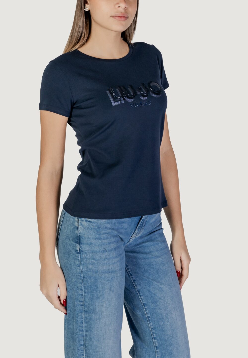 T-shirt Liu-Jo ECS MODA M/C Blue scuro - Foto 3